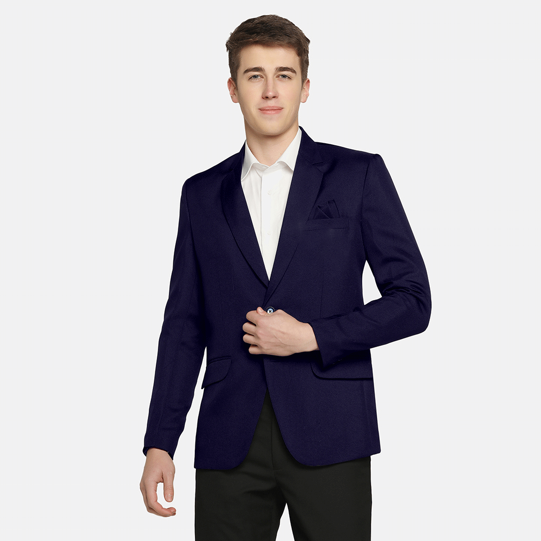 Stylish Blue Blazer in Premium Meti Fabric – Perfect for Every Occasion