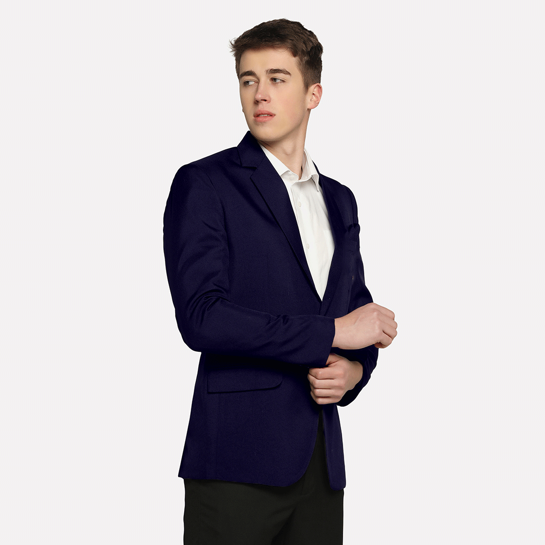 Stylish Blue Blazer in Premium Meti Fabric – Perfect for Every Occasion